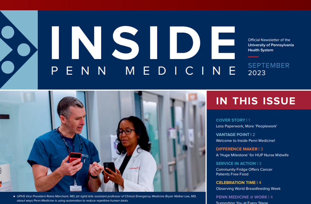 Cover of the Inside Penn Medicine newsletter.
